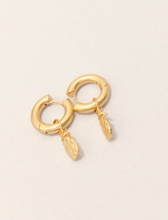 Mini rhinestone pineapple earrings -  - MAJE