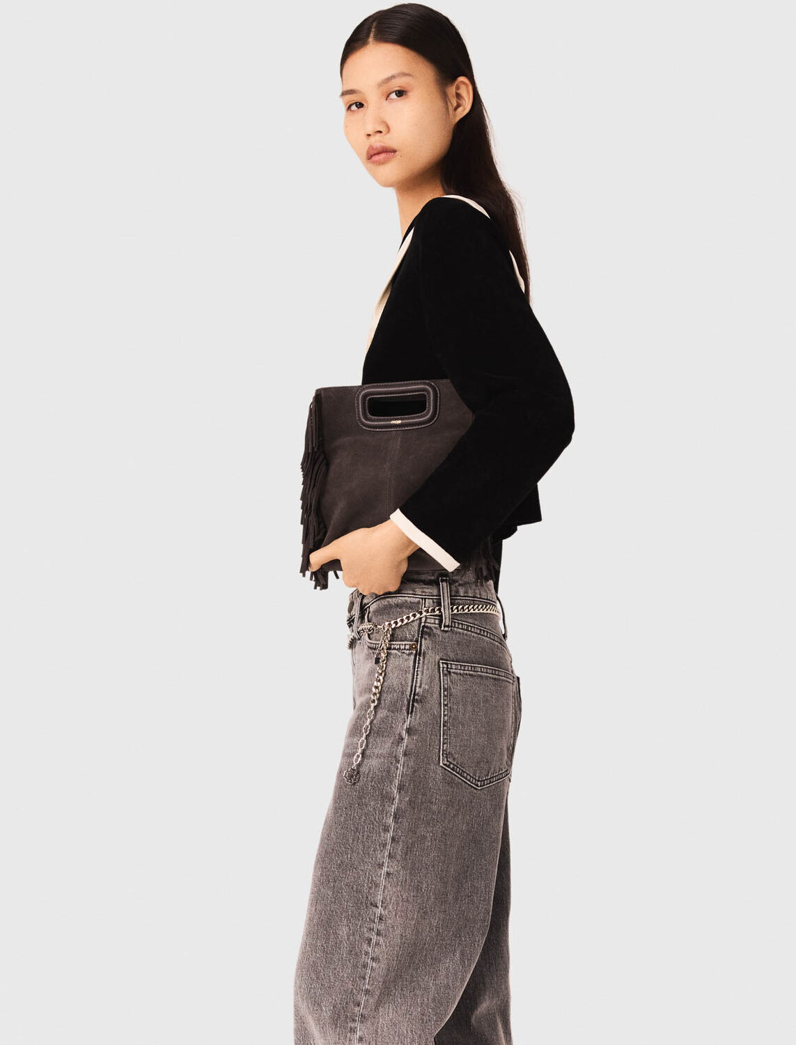 Velvet-effect cardigan - Sweaters & Cardigans - MAJE