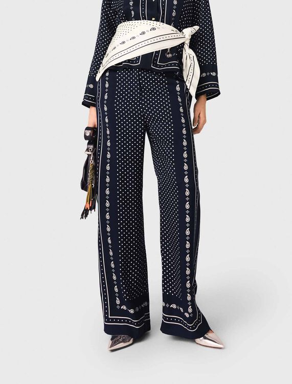 Printed fluid trousers - Trousers & Jeans - MAJE