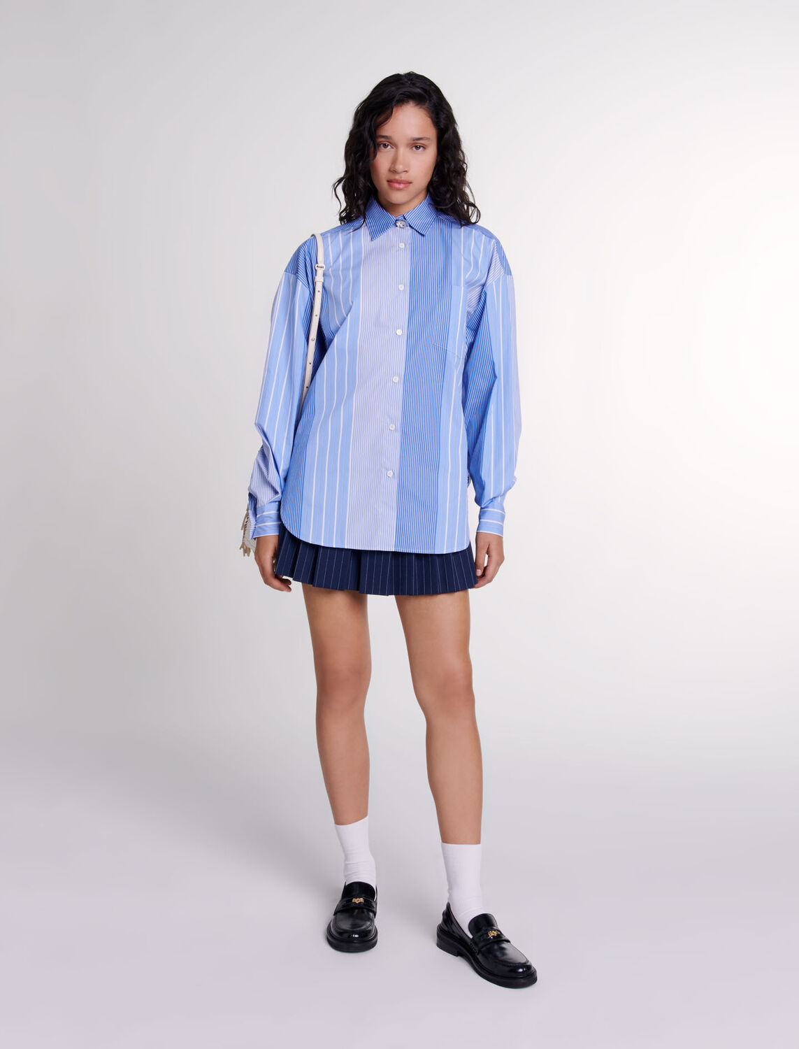 Striped patchwork shirt - Fall-Winter Collection - MAJE