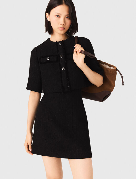 2-in-1 shiny tweed dress - Dresses - MAJE