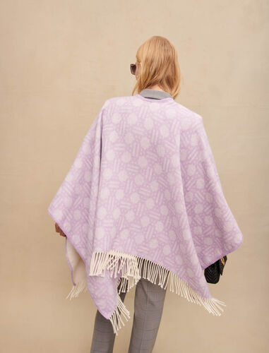 Maje Clover poncho : Other accessories color Grey/Blue