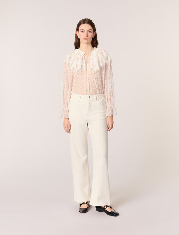maje : Trousers & Jeans 顏色 白色/WHITE