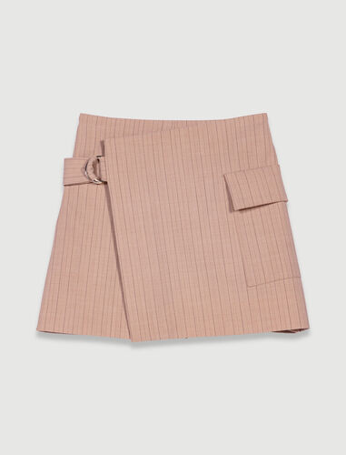 Striped layered effect shorts : View All color Beige