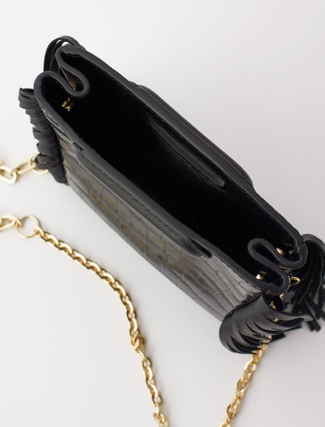 Mini embossed-leather M bag with chain - M Bag - MAJE