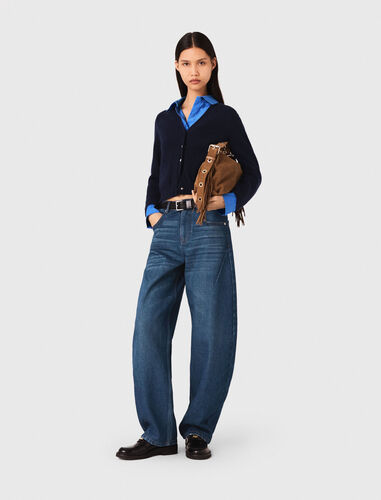 Balloon jeans with martingale : Trousers & Jeans color Blue