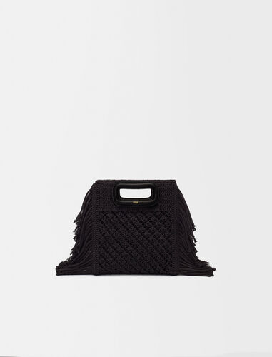 编织镂空流苏背提包 : M Bag 顏色 黑色/BLACK