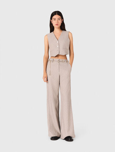 Rhinestone suit trousers : Trousers & Jeans color Light Grey