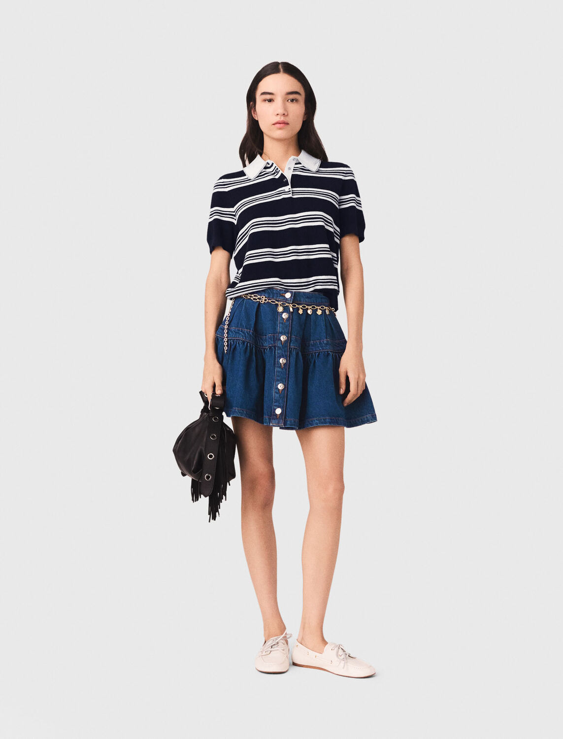 Short denim skirt - Skirts & Shorts - MAJE