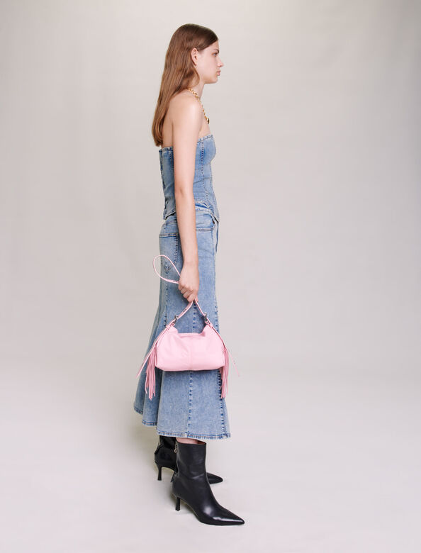 Denim bustier : Tops color Blue