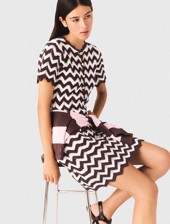 Zigzag crochet dress - Dresses - MAJE