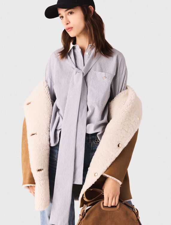 Reversible leather coat - Coats - MAJE