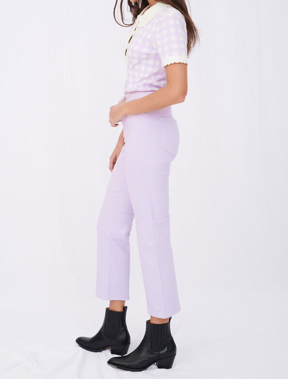 Coloured straight-cut jeans with cutouts : Trousers & Jeans color 