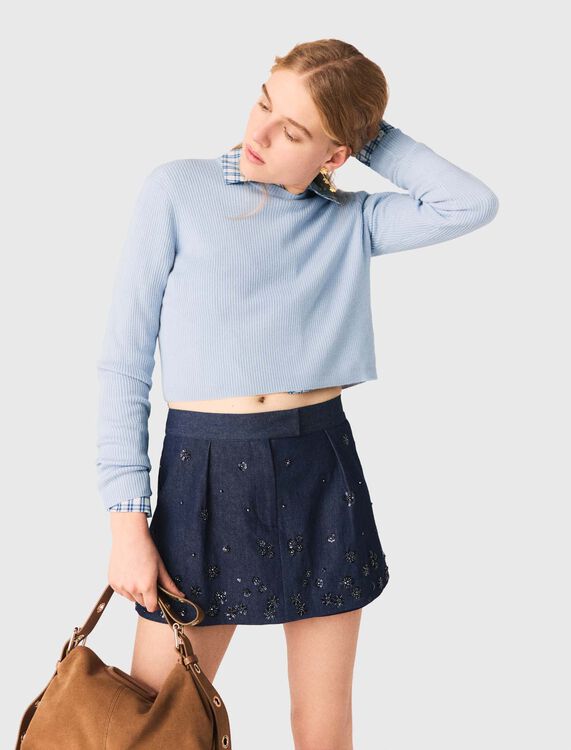 Jumper with jewelled buttons - Sweaters & Cardigans - MAJE