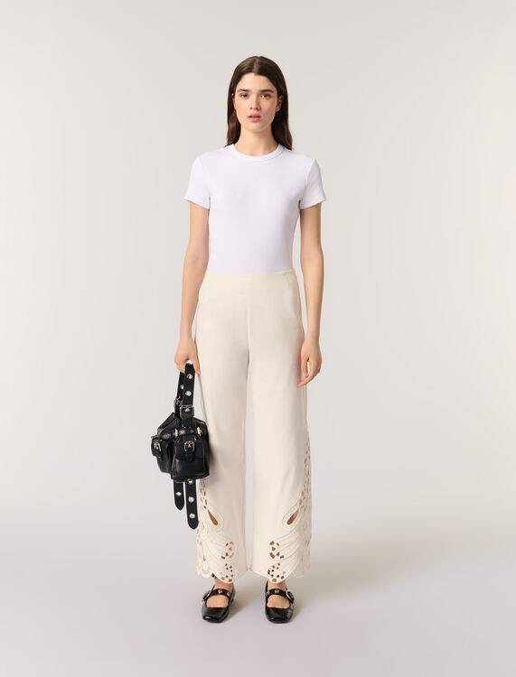 maje : Trousers & Jeans 顏色 淡褐色/ECRU