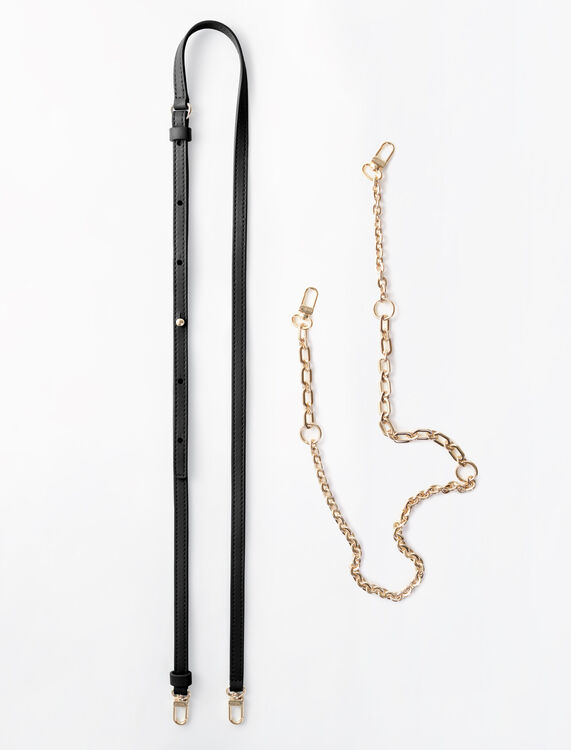 Mini embossed-leather M bag with chain - Bags - MAJE