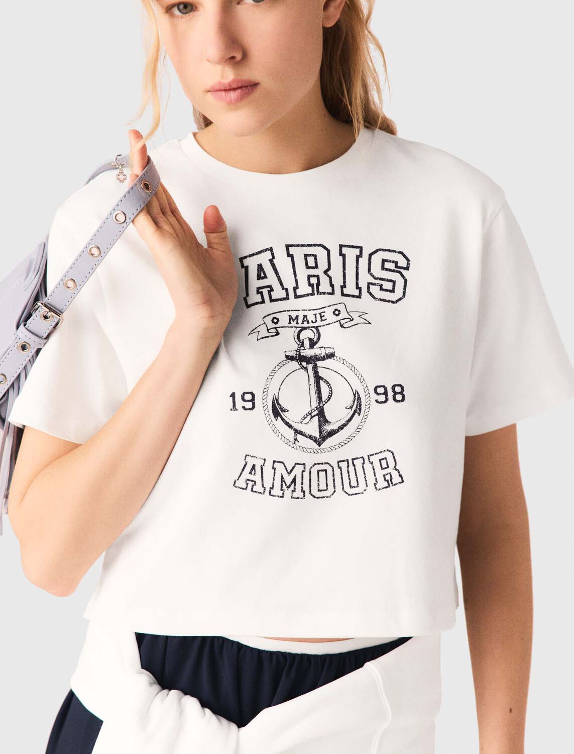 Sailor-print T-shirt : T-Shirts color White