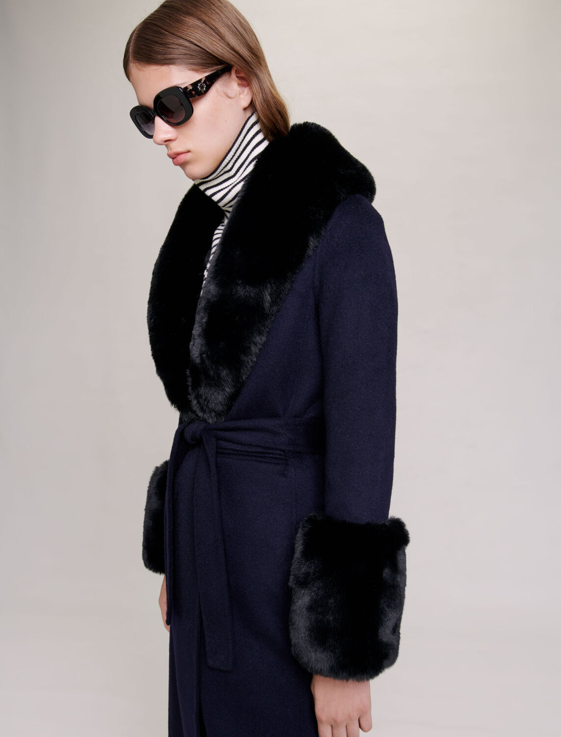 Double-faced faux fur coat - Coats & Jackets - MAJE