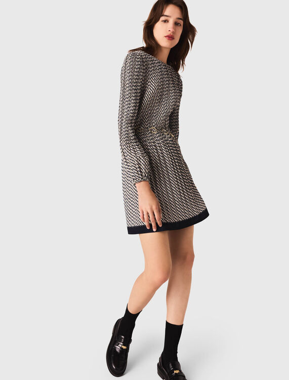 Patterned pleated dress - Dresses - MAJE