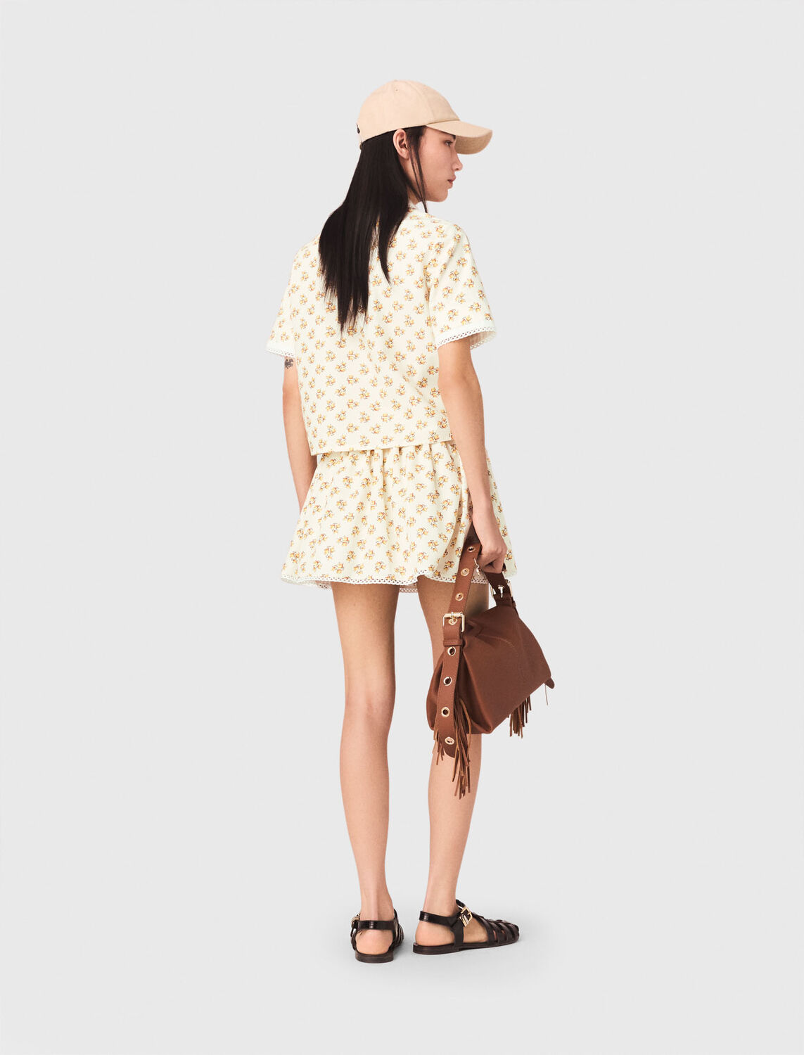 Patterned shirt with croquet trim - Shirts - MAJE