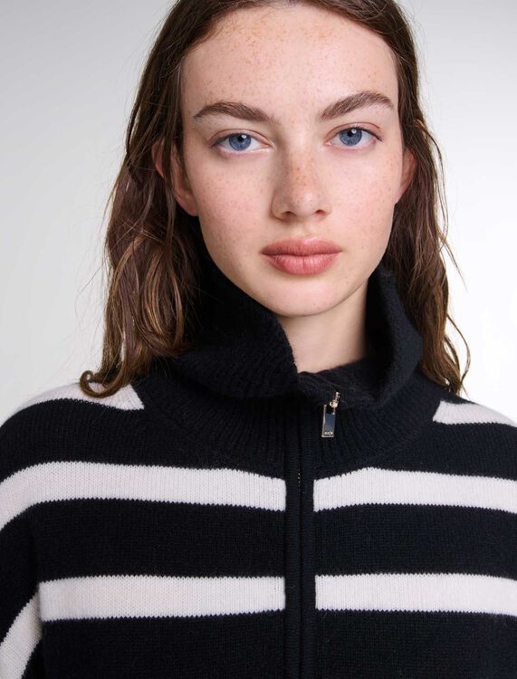 Stripe print high-neck jumper - Fall-Winter Collection - MAJE