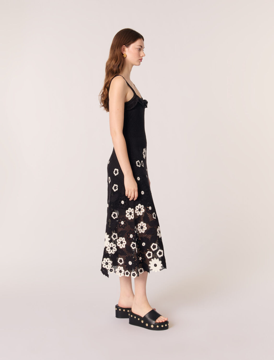 Floral crochet maxi dress - Dresses - MAJE