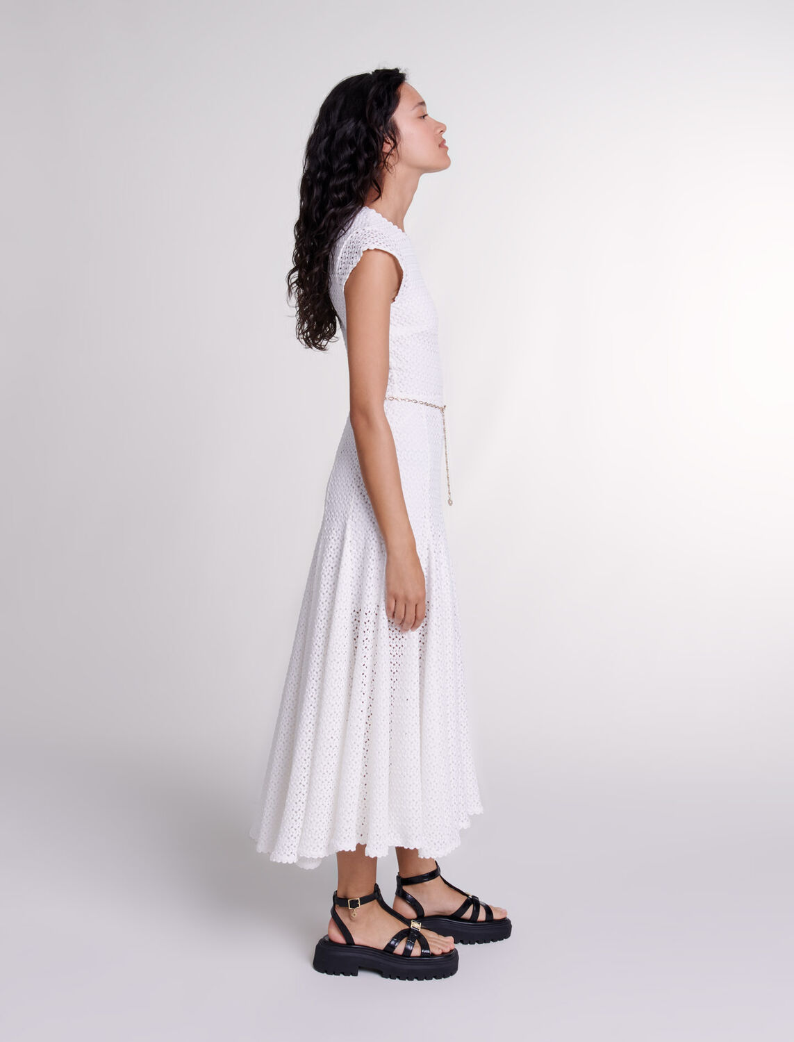 Crochet-knit maxi dress - Dresses - MAJE