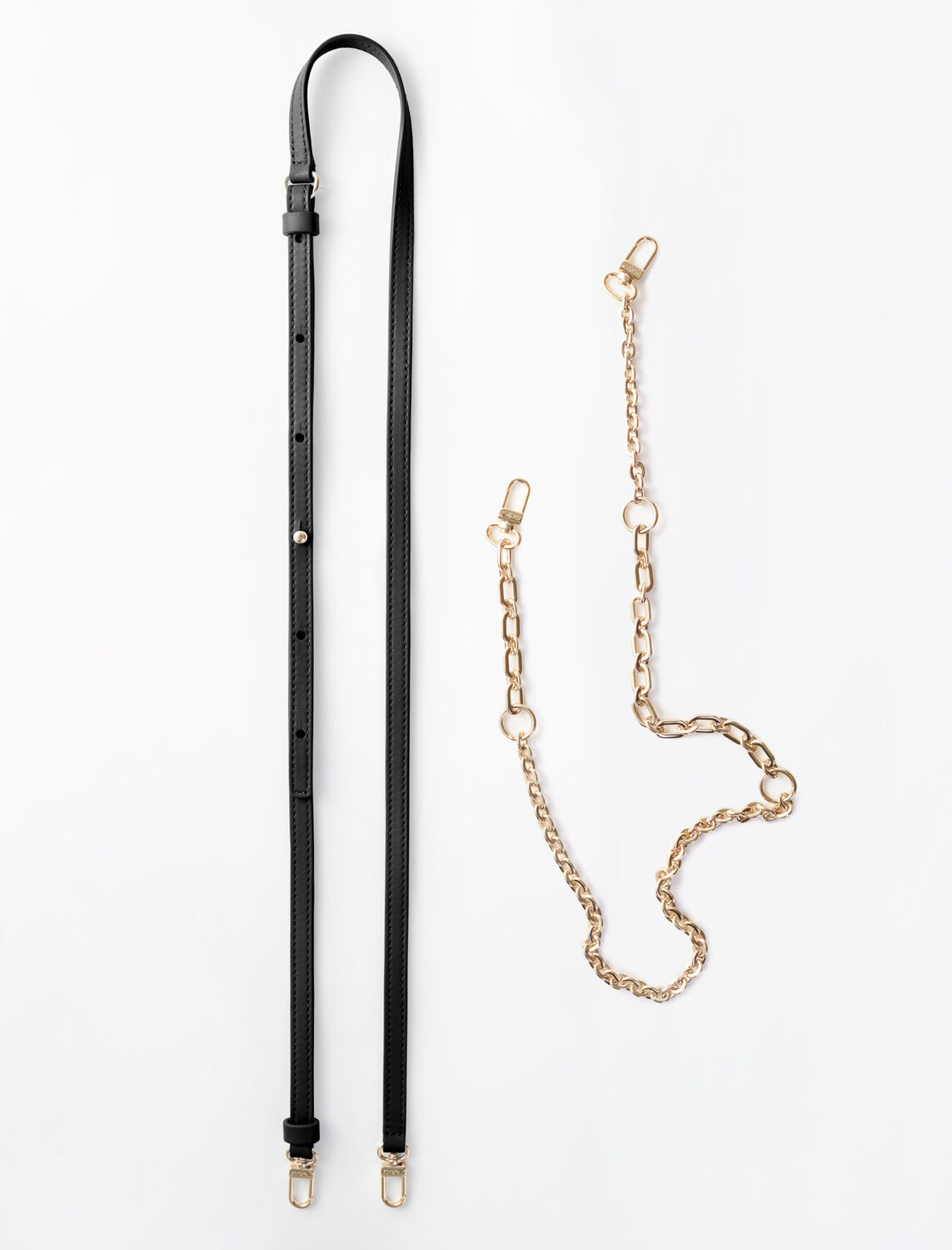 Leather mini M bag with chain : Bags color Black