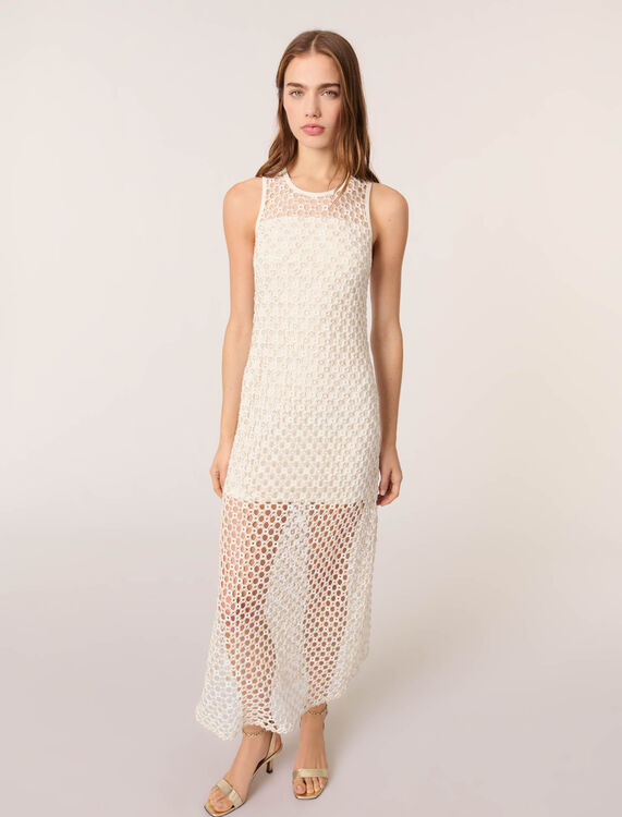 Beaded crochet maxi dress - Dresses - MAJE