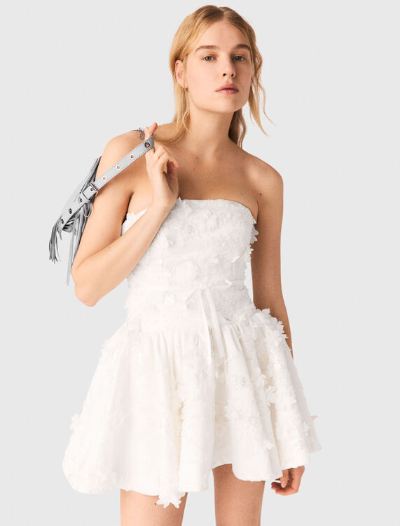 Short embroidered bustier dress - Dresses - MAJE
