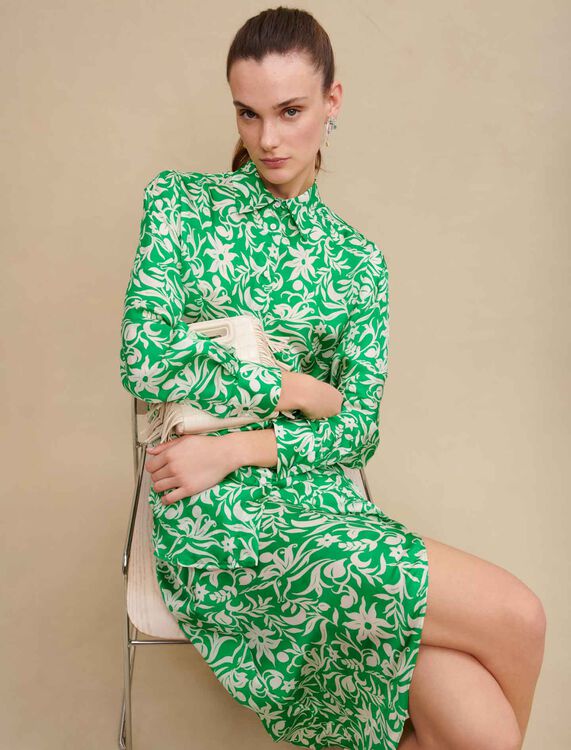 Printed satiny shirt - Shirts - MAJE