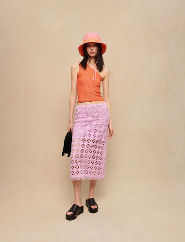 Crochet midi skirt : Skirts & Shorts color Parma Violet