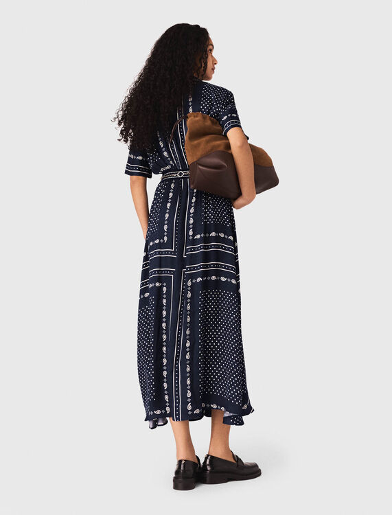Flowy patterned maxi dress - Dresses - MAJE