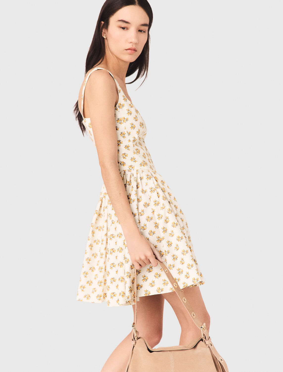 Short flared patterned dress - Dresses - MAJE