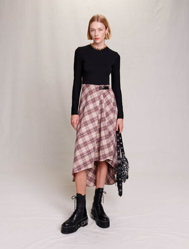 Asymmetrical flannel dress : Dresses color Beige
