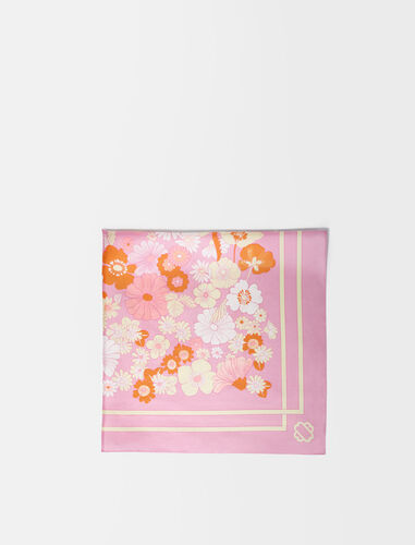 Flower Power printed silk scarf : Other accessories color Pink