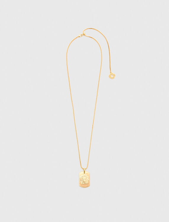 Zodiac sign plaque necklace -  - MAJE