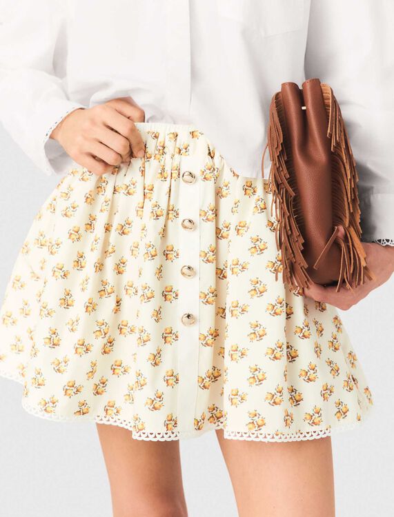 Printed skirt with rickrack trim - Skirts & Shorts - MAJE