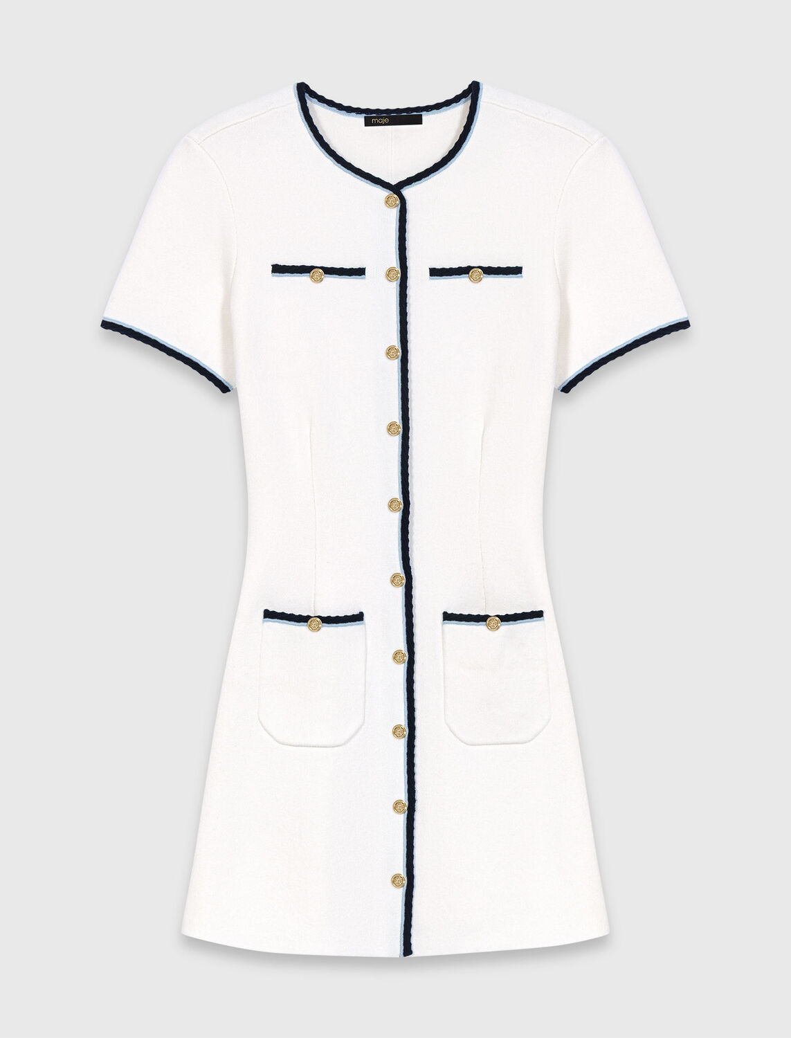 Short dress with contrasting trim - Dresses - MAJE