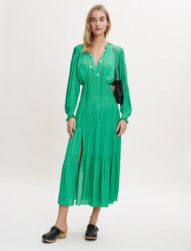 缎面蛋糕裙连衣裙 : Dresses 顏色 绿色/GREEN