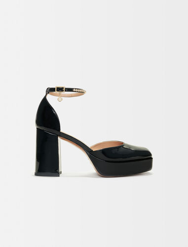 Patent leather platform pumps : Sling-Back & Sandals color Black
