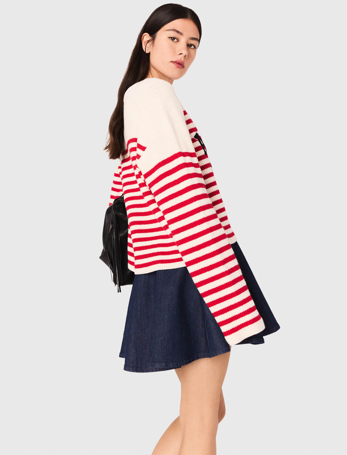 Striped rib knit jumper - Sweaters & Cardigans - MAJE