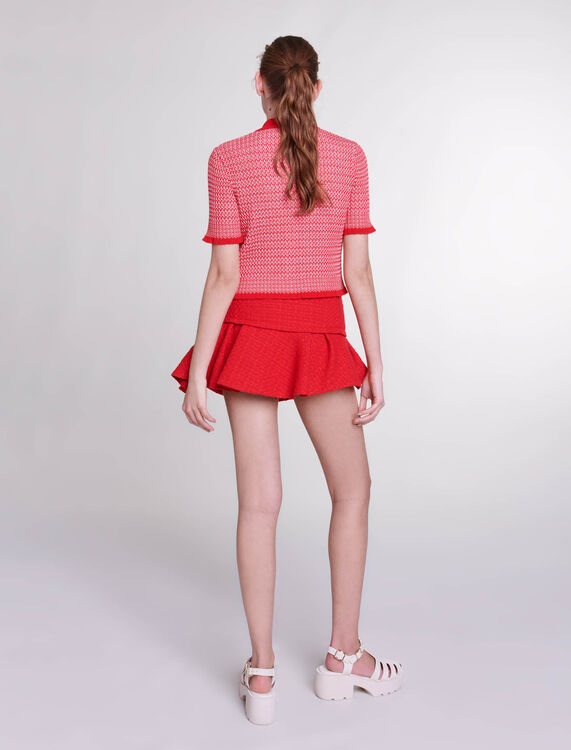 Asymmetrical tweed miniskirt -  - MAJE