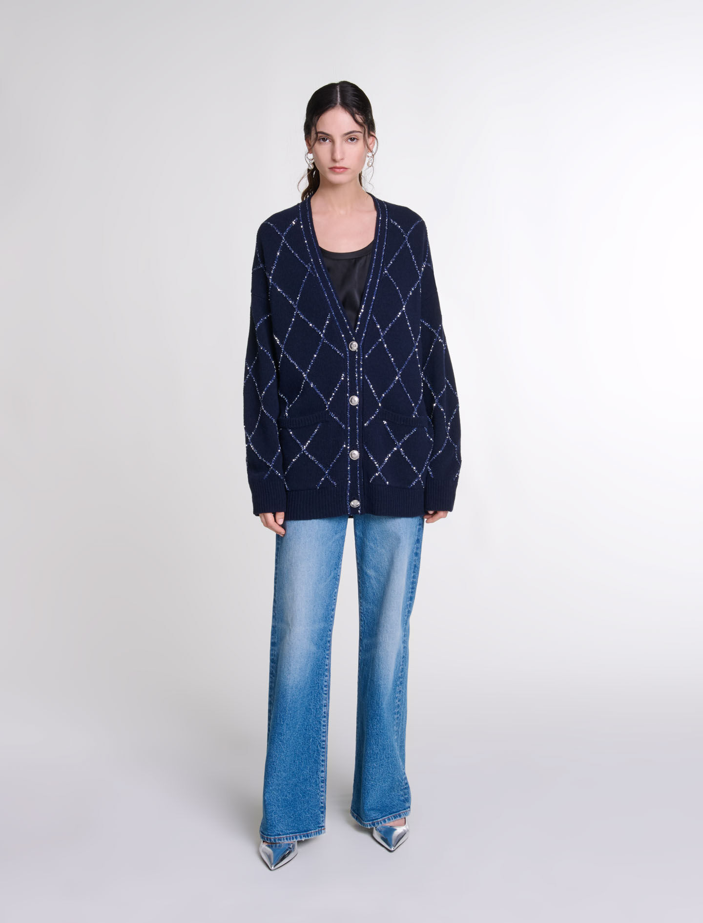 124MIPOULY Longline wool cardigan Sweaters Cardigans Maje