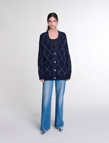 Longline wool cardigan : Sweaters & Cardigans color 