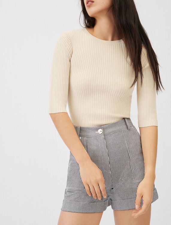 Fine ribbed sweater with an open back - Cardigans & Sweaters - MAJE