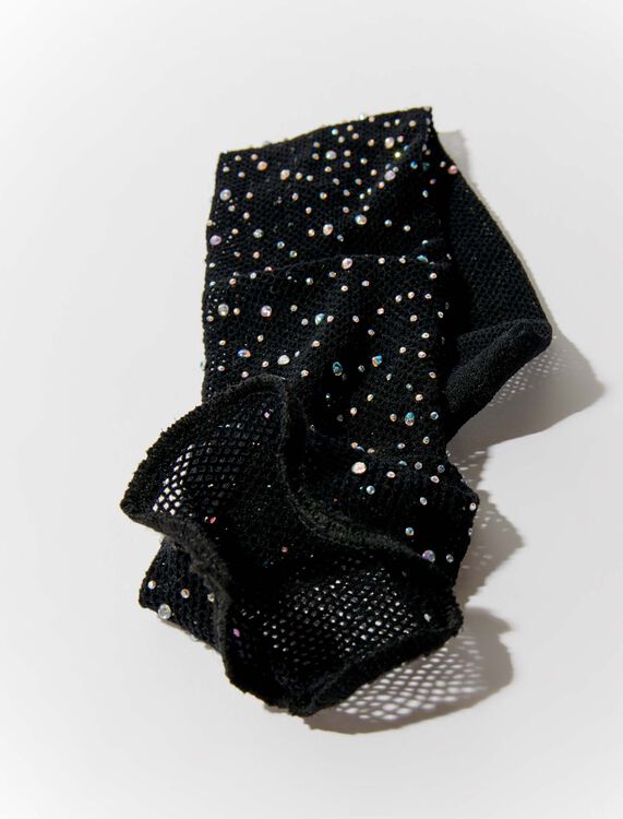 Rhinestone mesh socks -  - MAJE