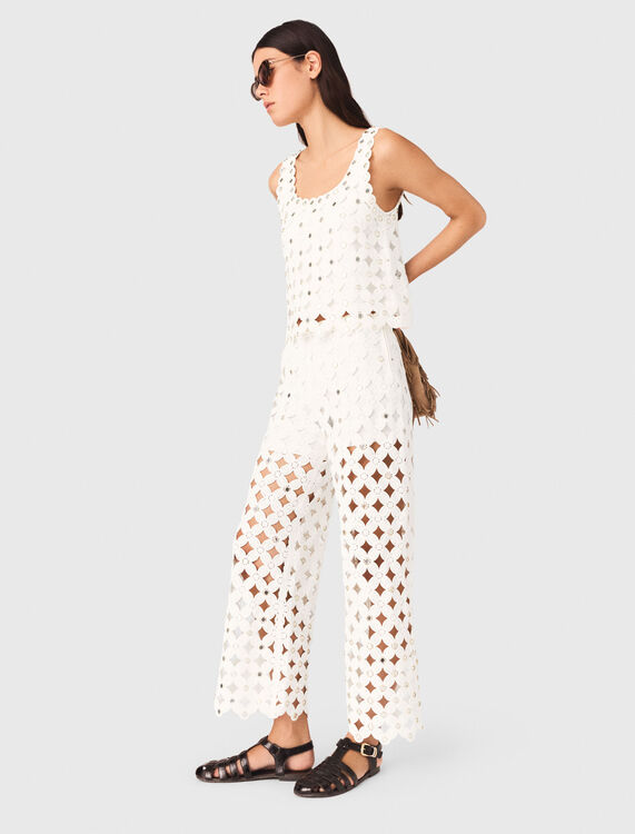 Crochet trousers with mirrors - Trousers & Jeans - MAJE