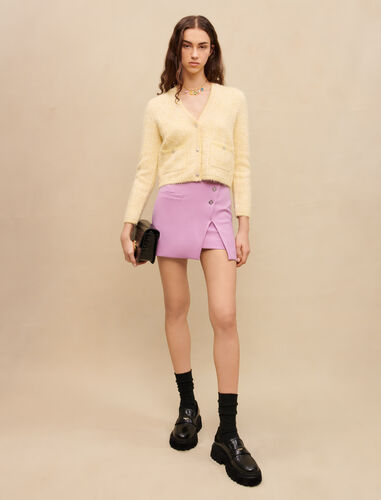 Mini skirt with buttons : Skirts & Shorts color Parma Violet