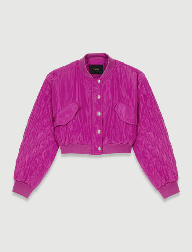 Short bomber jacket : Blazers & Jackets color Fuchsia pink